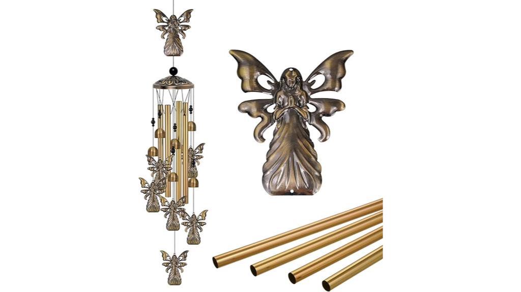 bronze angel wind chimes
