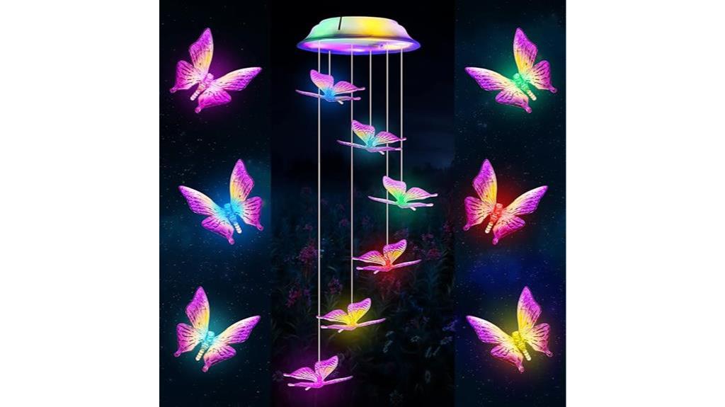 color changing solar wind chimes