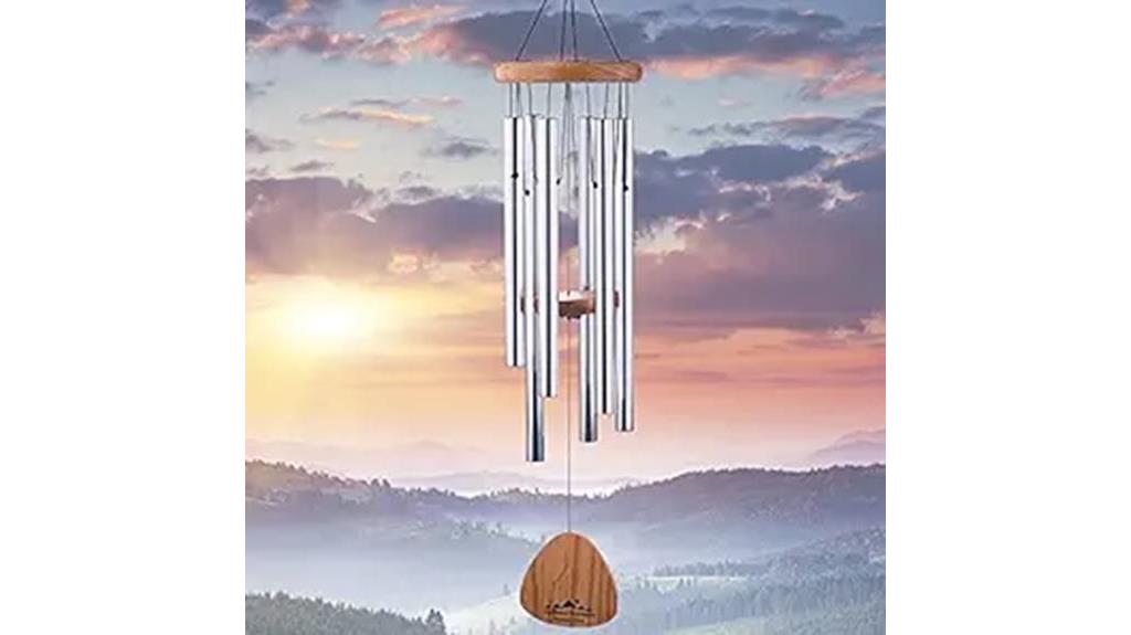 melodic silver wind chimes